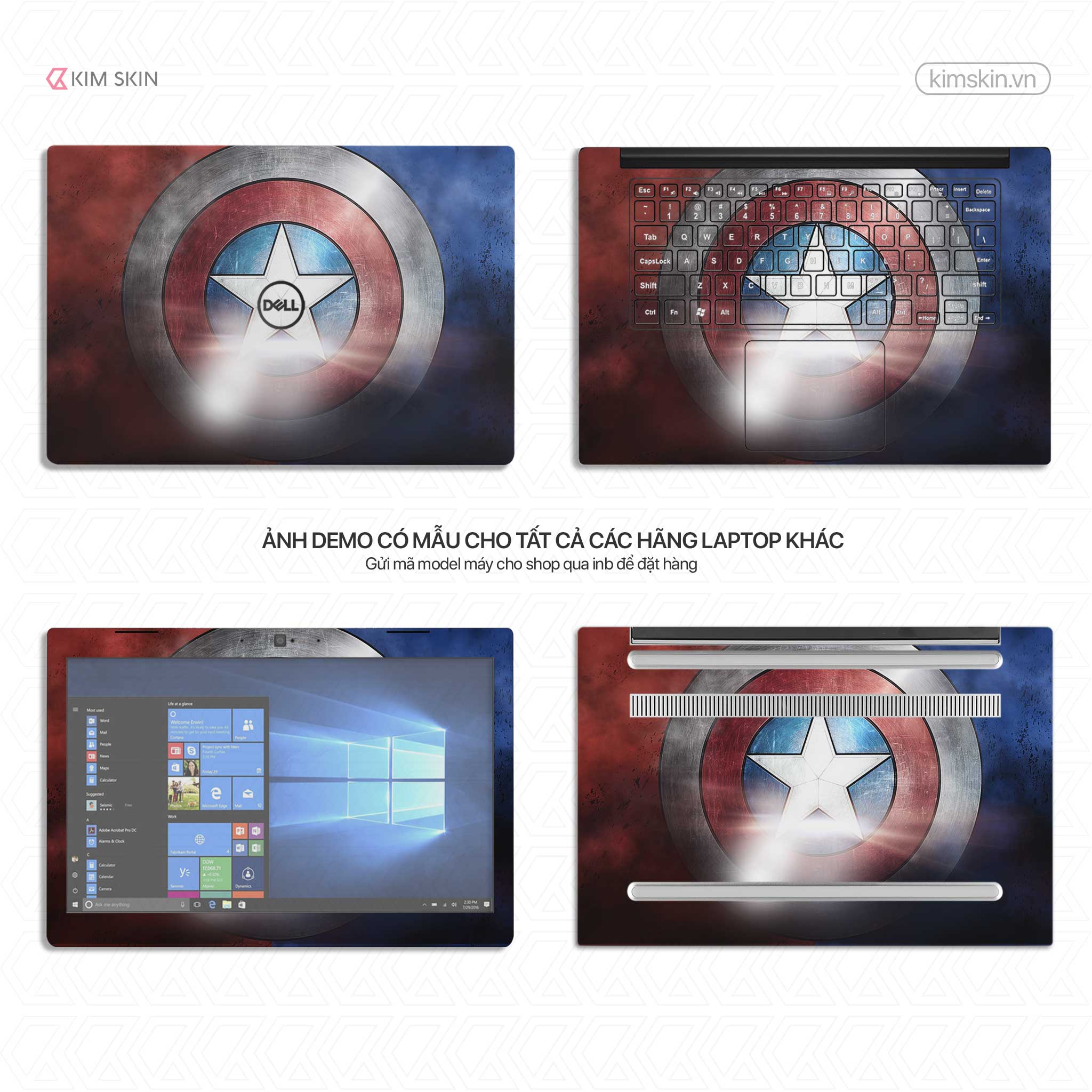 Decal dán Laptop Captain America Mvh 091