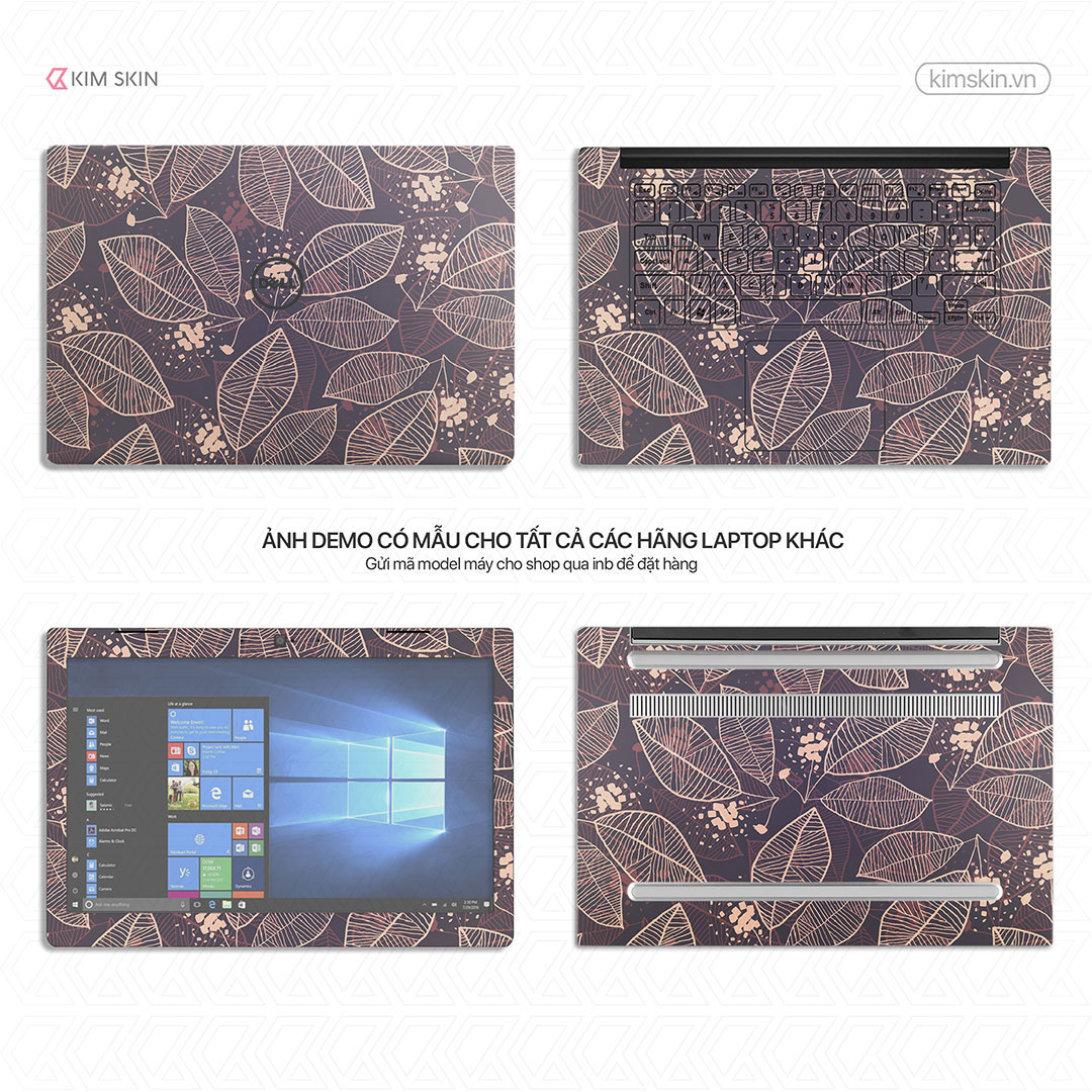 Decal Laptop hoa lá Hlh 002
