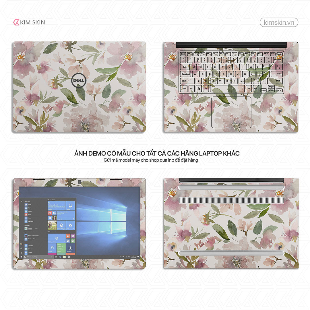 Skin Laptop hoa lá Hlh 003