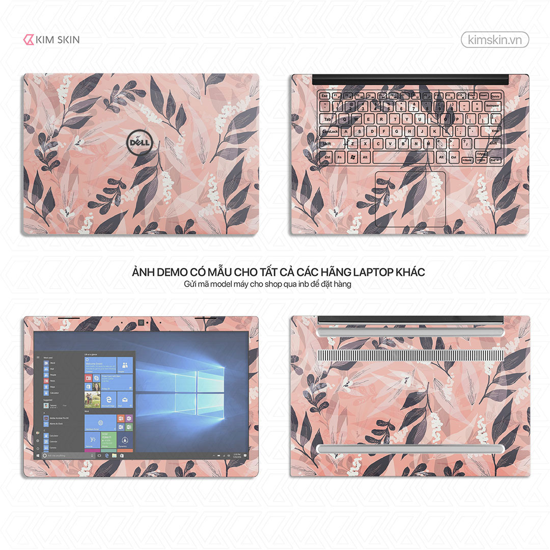 Skin Laptop hoa lá Hlh 007
