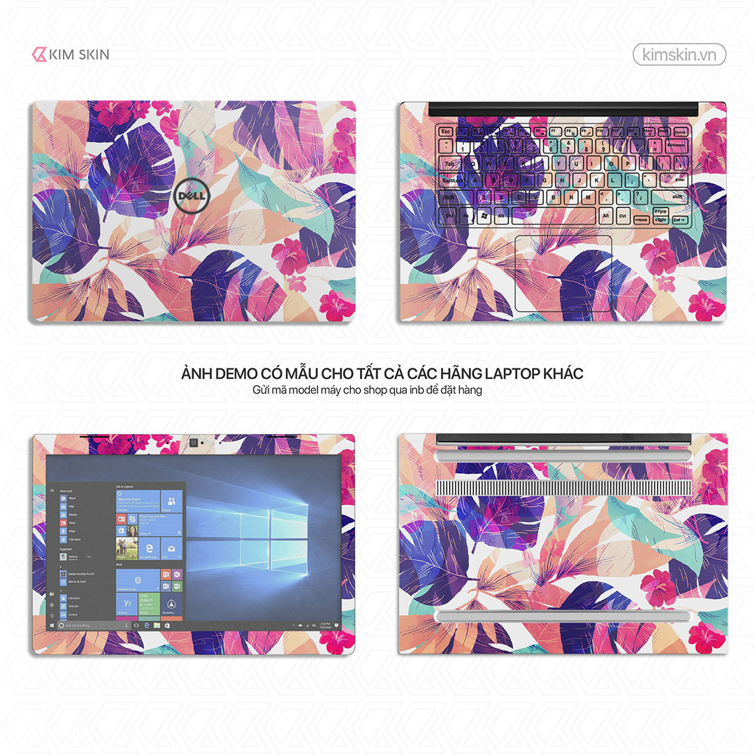 Decal dán Laptop hoa lá Hlh 009