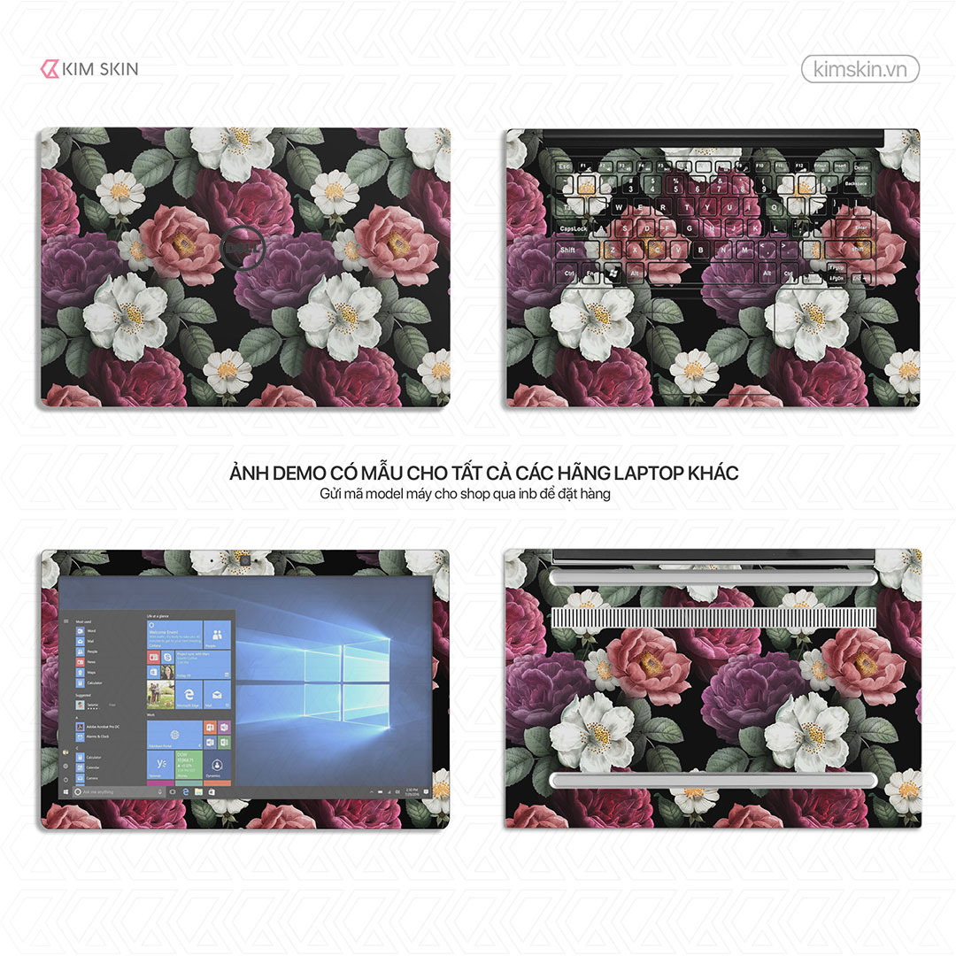 Miếng dán Laptop hoa lá Hlh 013