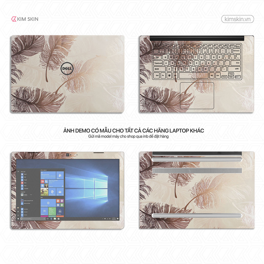 Dán Decal Laptop hoa lá Hlh 014