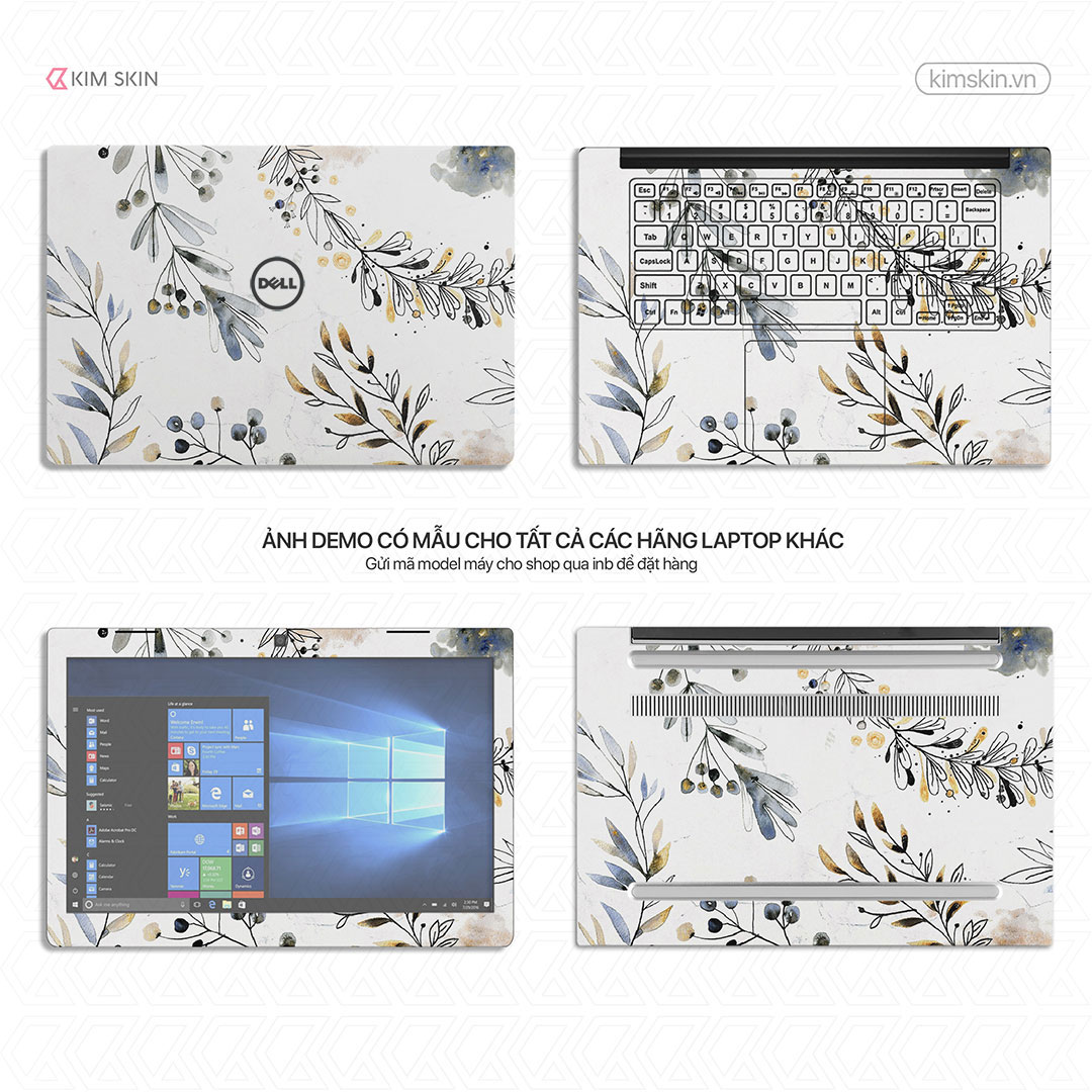 Đecal dán Laptop hoa lá Hlh 018
