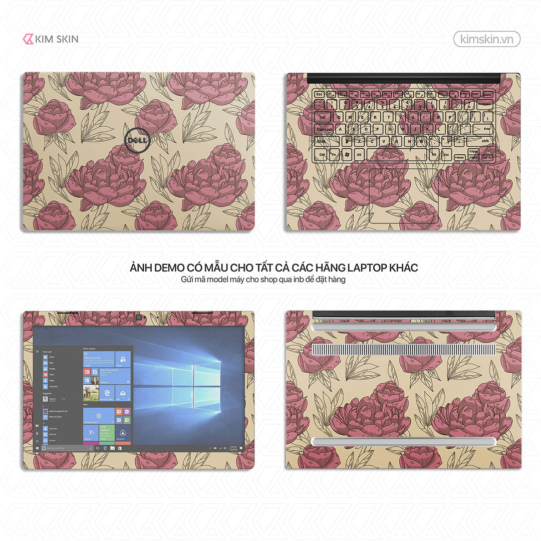 Skin Laptop hoa lá Hlh 027