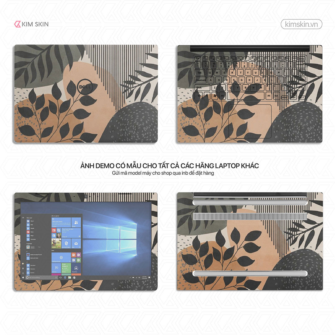 Decal dán Laptop hoa lá Hlh 028