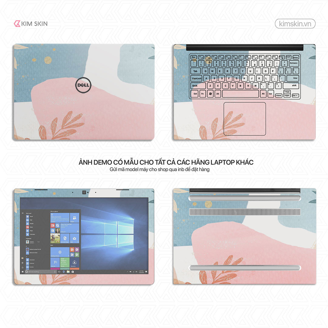 Dán decal Laptop hoa lá Hlh 033