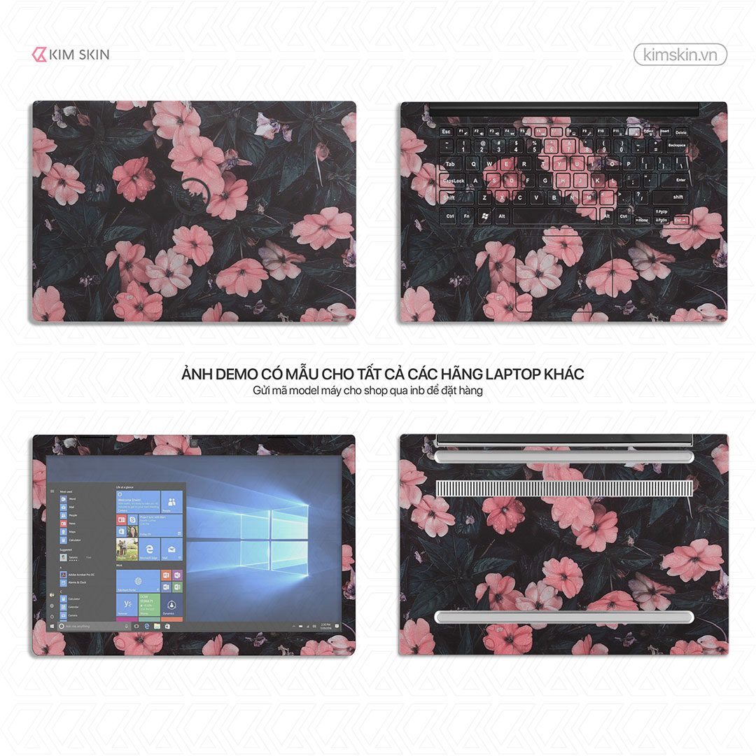 Dán decal Laptop hoa lá Hlh 035