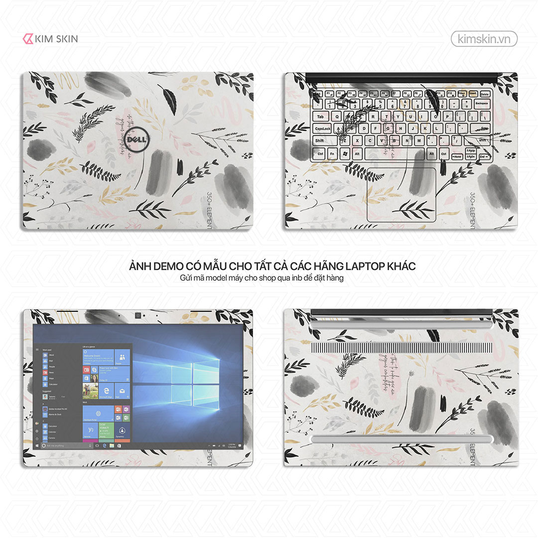 Decal Laptop hoa lá Hlh 044