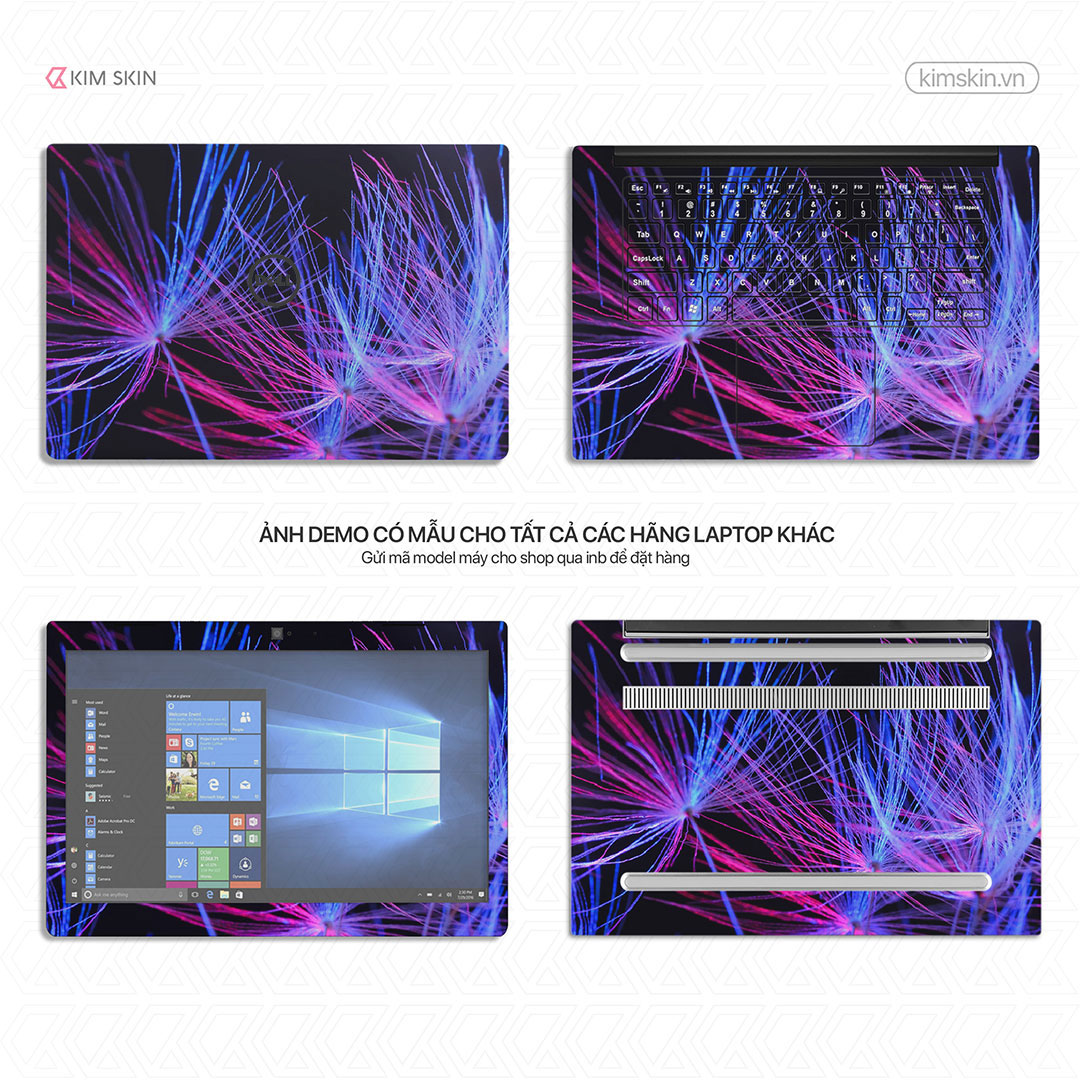 Skin Laptop hoa lá Hlh 045