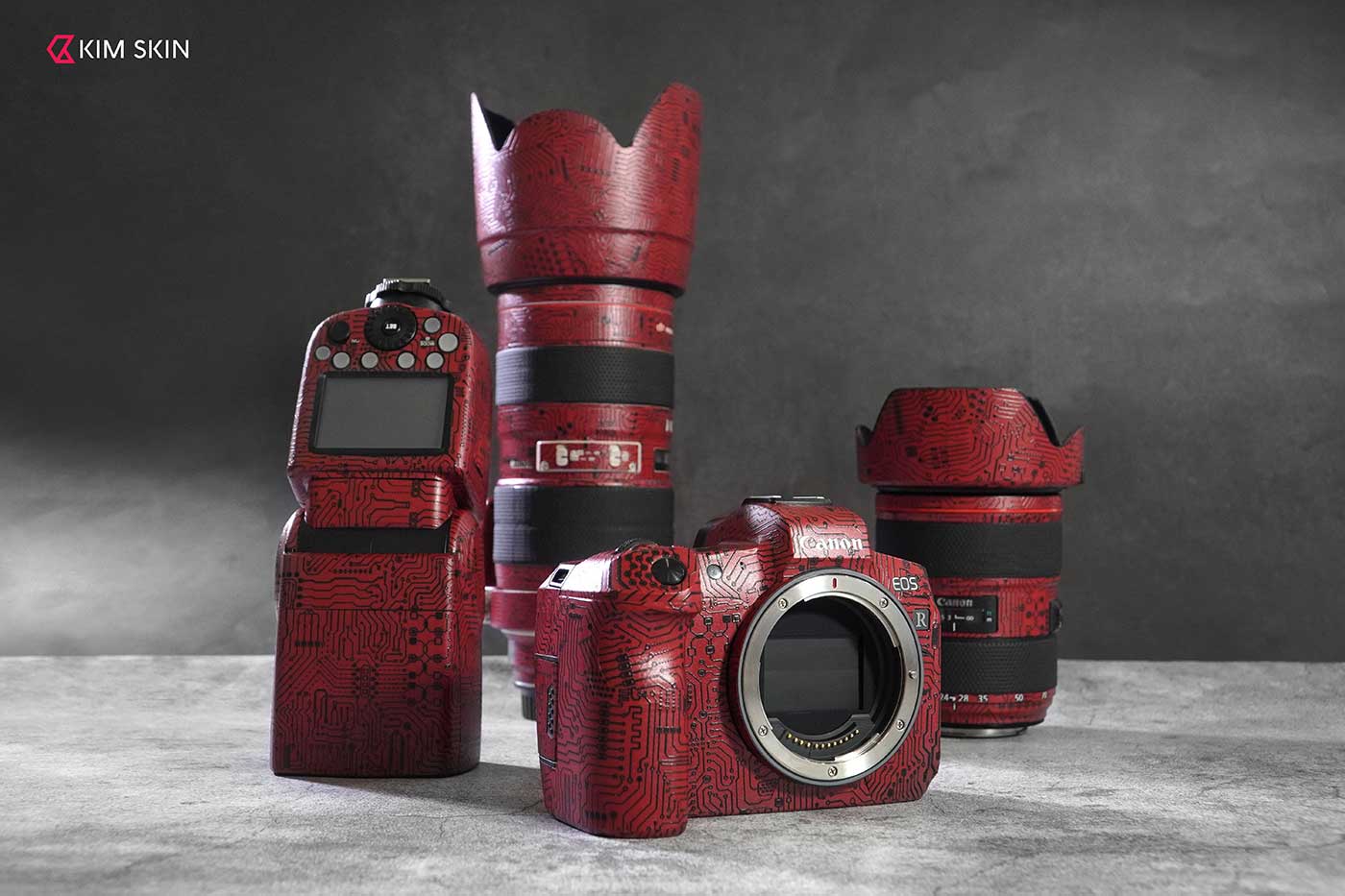 3m mạch điện đỏ dán máy ảnh canon r